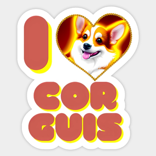 I love Corgis Sticker by Sanarnos